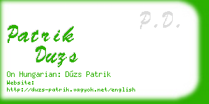 patrik duzs business card